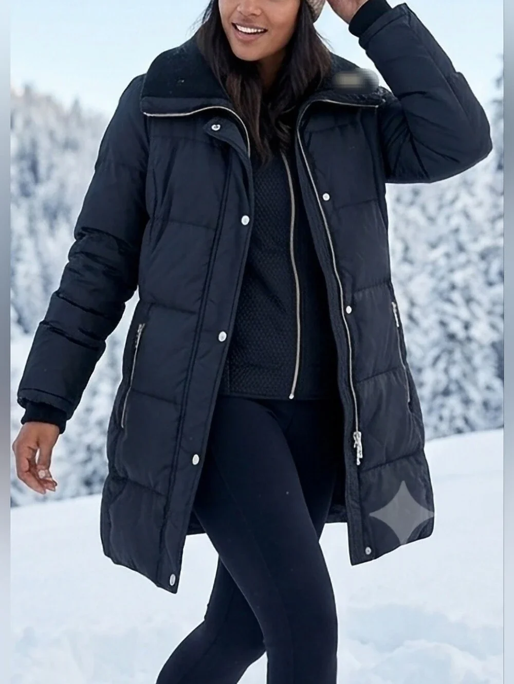 Michael Kors $275 Adorak Black Puffer Down Coat/Jacket Zip/Snap Logo Small